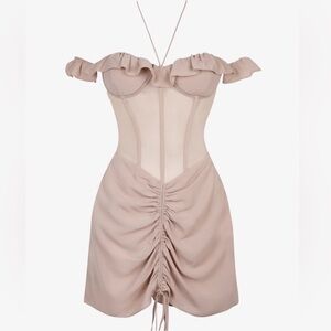 Heiress Beverly Hills - Nude Corset Mini Dress - Size US 6